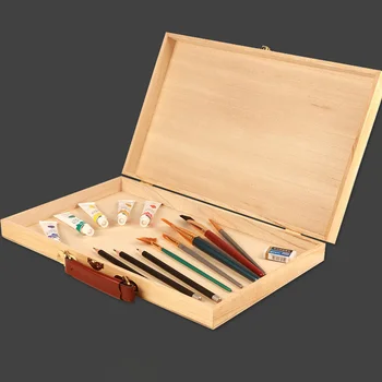 Деревянная коробка для рисования, Незаконченная Деревянная коробка, Сделайте свою подарочную коробку, Шкатулку для ювелирных изделий, органайзер, Фотобокс с замком для 3