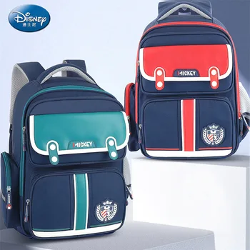 Школьные сумки Disney с Микки для мальчиков и девочек, ортопедический рюкзак для учащихся начальной школы с Минни на плечо, подарки для детей большой емкости, Mochilas