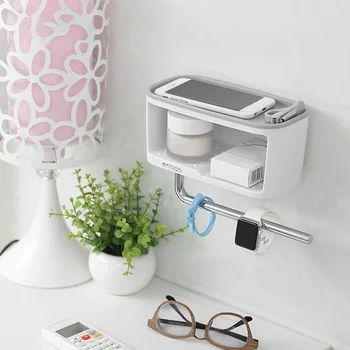 ECOCO Настенный Стеллаж для хранения в ванной комнате с вешалкой для полотенец ABS + PS Держатель для хранения туалетных принадлежностей Кухонная стойка для хранения ящиков 1
