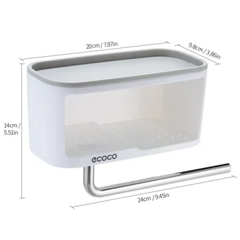 ECOCO Настенный Стеллаж для хранения в ванной комнате с вешалкой для полотенец ABS + PS Держатель для хранения туалетных принадлежностей Кухонная стойка для хранения ящиков 5