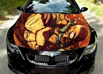 Виниловые наклейки Anime One Punch на капот автомобиля Оберните виниловой пленкой Наклейки на крышку двигателя Наклейка на автомобиль Автоаксессуары