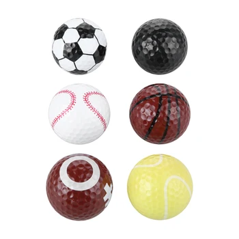 6 шт./упак. Новые мячи для гольфа Снаряжение для гольфа Футбольный / Баскетбольный/Теннисный / Бейсбольный мяч для игры в гольф