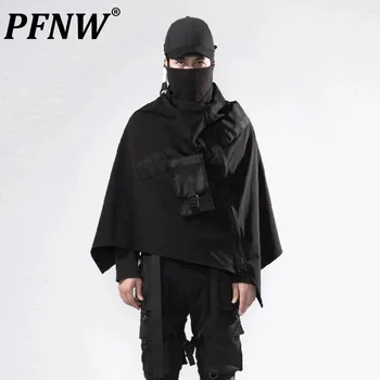 PFNW Мужская темная одежда Tide, модная функциональная уличная ветрозащитная накидка на молнии, тактический свободный плащ, тренч в стиле панк-готика 12Z4927