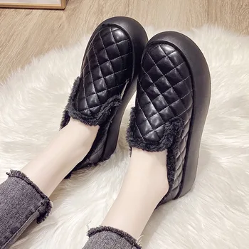 Новые осенне-зимние лоферы 2023 года, женские корейские повседневные хлопчатобумажные тонкие туфли Lazy People, хлопчатобумажные туфли без застежки