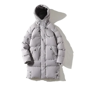 Мужская длинная куртка большого размера 7XL 8XL, зимняя толстая хлопчатобумажная куртка, однотонный дизайн с капюшоном, теплое уличное ветрозащитное пальто Parker 2