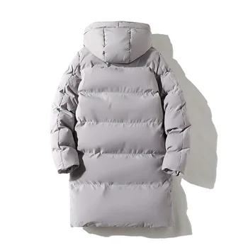 Мужская длинная куртка большого размера 7XL 8XL, зимняя толстая хлопчатобумажная куртка, однотонный дизайн с капюшоном, теплое уличное ветрозащитное пальто Parker 3