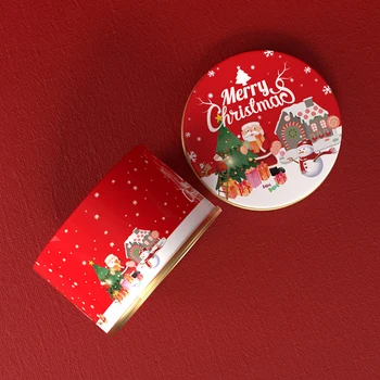 1 шт. Металлическая коробка для печенья, Рождественская подарочная коробка, Контейнеры для хранения конфет, подарочные коробки из жести с крышками для рождественских праздников, принадлежности для вечеринок 5