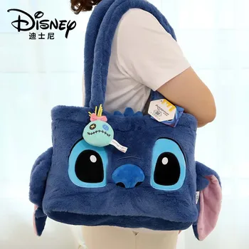 Плюшевая сумочка Disney Kawaii Stitch с подвесками для отдыха, сумка для подмышек, Мультяшные и милые Дорожные сумки, подарок на День рождения для девочки 0