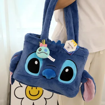 Плюшевая сумочка Disney Kawaii Stitch с подвесками для отдыха, сумка для подмышек, Мультяшные и милые Дорожные сумки, подарок на День рождения для девочки 1