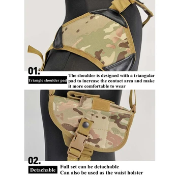 Тактическая Кобура для пистолета, скрытая Поясная сумка под мышкой, военная Универсальная Левая Правая Охотничья Кобура, Поясной чехол, Аксессуары для оружия 3