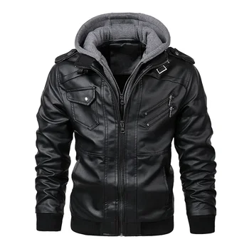 Новые мужские кожаные куртки, осенняя повседневная мотоциклетная куртка из искусственной кожи, байкерские кожаные пальто, одежда