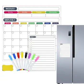 Магнитная доска для сухого стирания, Магнитная доска для сухого стирания, доски для планирования, список дел на холодильник, Магнитная доска для календаря, набор досок для заметок