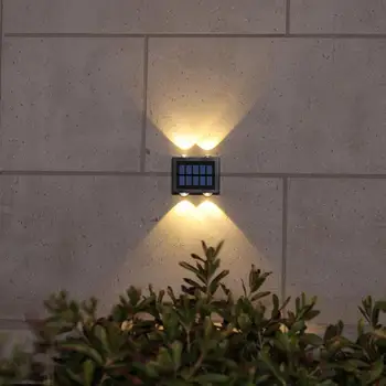 Светодиодная подсветка лестницы Abs Интеллектуальное управление освещением Водонепроницаемый Автоматически включаемый солнечный заряд бытовой техники Солнечный настенный светильник 0