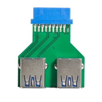 CY Dual USB 3.0 Разъем типа A для подключения к материнской плате 20/19-контактный разъем для разъема разъема PCBA