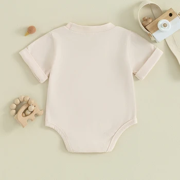 Унисекс для новорожденных мальчиков и девочек, однотонный комбинезон с коротким рукавом, боди, хлопковая одежда 0