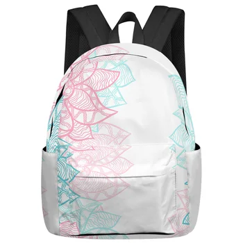 Наложение текстурной цветочной линии, Студенческие Школьные сумки, Ноутбук, Изготовленный на заказ Рюкзак для мужчин, Женщин, Женский Дорожный Mochila