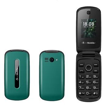Мини-раскладывающийся пластиковый мобильный телефон С большой кремниевой кнопкой, камера быстрого набора, FM-радио, игра Whatsapp, чехол для мобильного телефона по низкой цене, Две симки