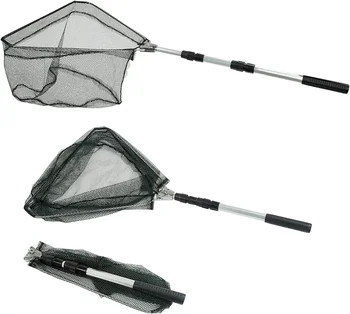 Рыболовная сеть с телескопической ручкой для шеста, рыболовная сеть с пресной водой для детей, мужчин и женщин, длиной до 40-60 дюймов 0