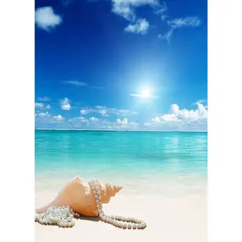 Пляж, море, Голубое небо, виниловый портретный фотографический фон в виде раковины для свадьбы, детские фоны, фотосессия в фотостудии