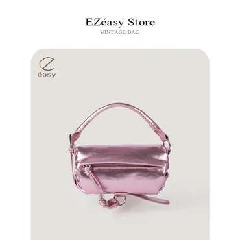 EZeasy Light Роскошные нишевые дизайнерские сумки для женщин с металлической текстурой, блестящая сумочка, модная маленькая квадратная сумка-Тоутс, сумка через плечо 3
