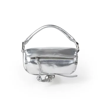 EZeasy Light Роскошные нишевые дизайнерские сумки для женщин с металлической текстурой, блестящая сумочка, модная маленькая квадратная сумка-Тоутс, сумка через плечо 4