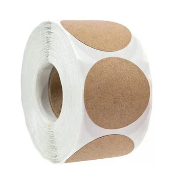 Натуральная Крафт-бумага, круглая клейкая этикетка, Миллиметровая бумага, Название классификации товара, Клейкая лента, изготовленная на заказ Этикетка