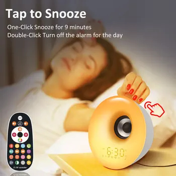 Будильник Wake Up Light Sunrise с имитацией восхода / захода солнца, двойные будильники, FM-радио, идеальный подарок для детей, которые крепко спят.