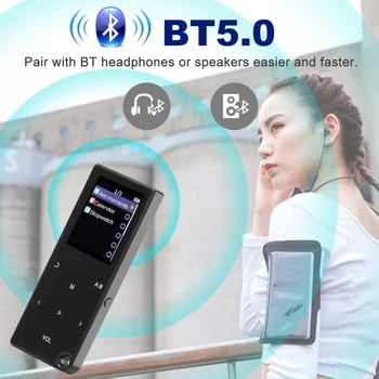 MP3-Плеер С Динамиком Bluetooth 5.0 Сенсорная Клавиша Hi-Fi Стерео Музыкальный Плеер Без Потерь Мини Портативный FM-Радио Запись Для Walkman 3