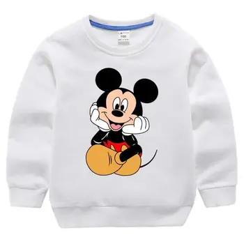 Новая одежда для девочек Mitch Mouse, весенне-осенняя детская футболка с длинными рукавами, топы для девочек, качественная хлопковая детская одежда