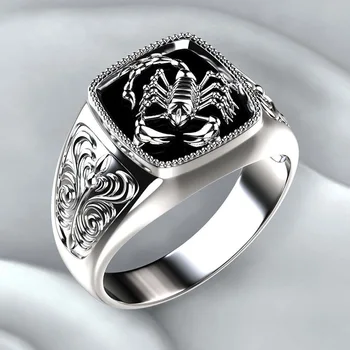 Персонализированное кольцо в форме Скорпиона с гальваническим покрытием для мужчин, Модное кольцо из сплава с капельным клеем для пальцев, ювелирные изделия для мужской вечеринки