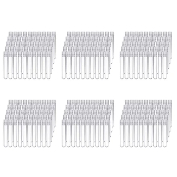 600 шт. Прозрачные пластиковые пробирки с белыми завинчивающимися крышками Контейнеры для образцов Бутылки с нажимными крышками 12x75 мм 0