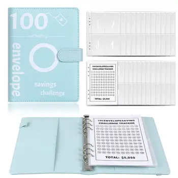 Многоразовый блокнот-конверт для листов, водостойкий переплет для ноутбука, 100 конвертов, трекер проблем с экономией денег для планирования 4