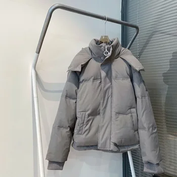 Зимняя новая теплая куртка с капюшоном, короткая толстая пуховая куртка для мужчин и женщин 2023