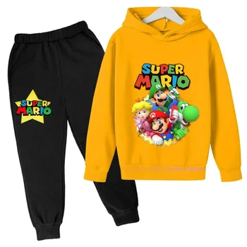 Новая игра Super Mario bros/Комплект, детская толстовка, Детская куртка, одежда для мальчиков и девочек, весенне-осенняя толстовка от 3 до 14 лет, распродажа свитеров