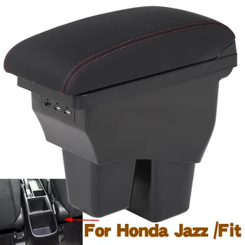 Для Honda Fit Подлокотник для Honda Jazz/Fit Автомобильный подлокотник коробка 2015 2016 2017 2018 2019 2020 Запчасти для дооснащения Внутренний ящик для хранения 3USB