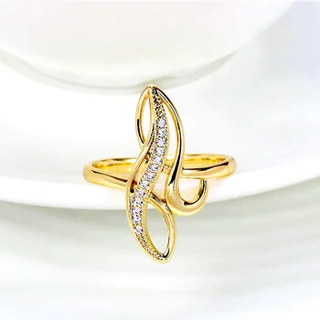 Сдержанное модное кольцо на палец Huitan, Аксессуары для женской церемонии помолвки с ярким цирконием, Выдалбливающий дизайн, Ювелирный подарок