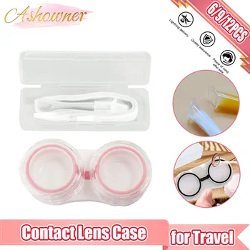 Мини-футляр для контактных линз Ashowner, коробка для контактных линз для путешествий, удобный контейнер для хранения косметических принадлежностей для путешествий