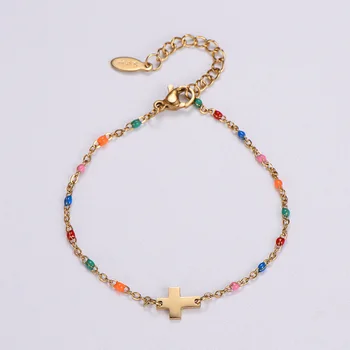 Высококачественный браслет-цепочка с крестом для женщин, роскошный дизайн, ювелирные изделия из нержавеющей стали, Мужской браслет, Оптовые подарки, винтажные аксессуары