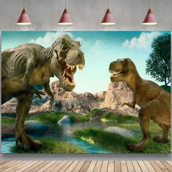 Тематический фон для парка динозавров Фон для фотосъемки для мальчика и девочки Украшение баннера на день рождения Реквизит для фотостудии