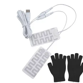Электрические перчатки с USB-обогревателем, перчатки с подогревом, ткань из углеродного волокна, перчатки с USB-подогревом, прокладка для согревания тела, Теплая пластина для рук На зиму 4