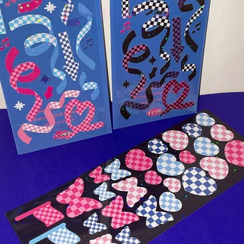 Креативные лазерные наклейки с лентой любви в виде бабочки, персонализированный альбом для вырезок, открытка с кумиром, подарок для пары, канцелярские принадлежности Kawaii, Декоративная наклейка