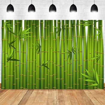 Фоновая ткань из бамбукового леса на День рождения, баннер для украшения стен из зеленого бамбукового дерева, Фон для фотосъемки еды с пандой, реквизит для фотосъемки