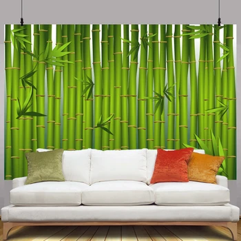Фоновая ткань из бамбукового леса на День рождения, баннер для украшения стен из зеленого бамбукового дерева, Фон для фотосъемки еды с пандой, реквизит для фотосъемки 2