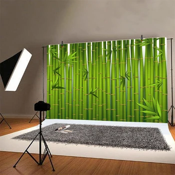 Фоновая ткань из бамбукового леса на День рождения, баннер для украшения стен из зеленого бамбукового дерева, Фон для фотосъемки еды с пандой, реквизит для фотосъемки 3