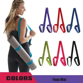 Ремешок для крепления коврика для йоги в наличии, многоцветный ремешок для крепления из чистой хлопчатобумажной ткани, диагональный ремень для растяжки веревки для йоги на одно плечо