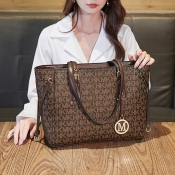 Женская сумка-тоут бренда MKJ 2023, корейская версия, новая повседневная сумка через плечо, сумка для подмышек с надписью, сумка большой емкости 1
