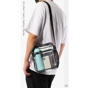 Женская прозрачная сумка через плечо, прозрачные сумки из ПВХ со съемным ремешком 1