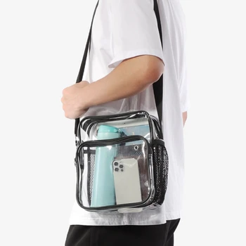 Женская прозрачная сумка через плечо, прозрачные сумки из ПВХ со съемным ремешком 2