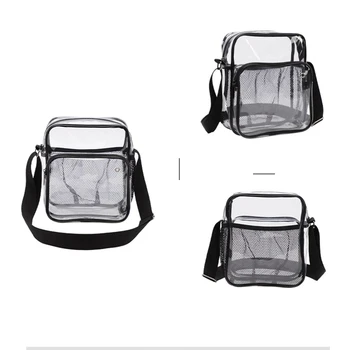 Женская прозрачная сумка через плечо, прозрачные сумки из ПВХ со съемным ремешком 3