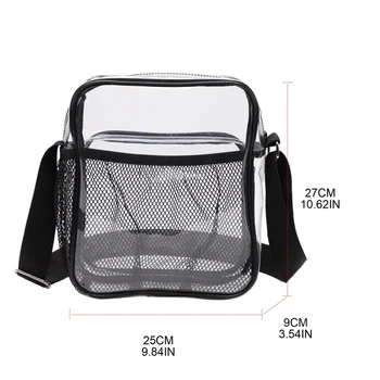 Женская прозрачная сумка через плечо, прозрачные сумки из ПВХ со съемным ремешком 5